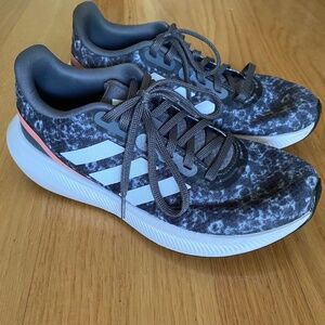 Adidas Tennis Shoes Sneakers - Pink Grey White Patterned - Size 7 - Like New